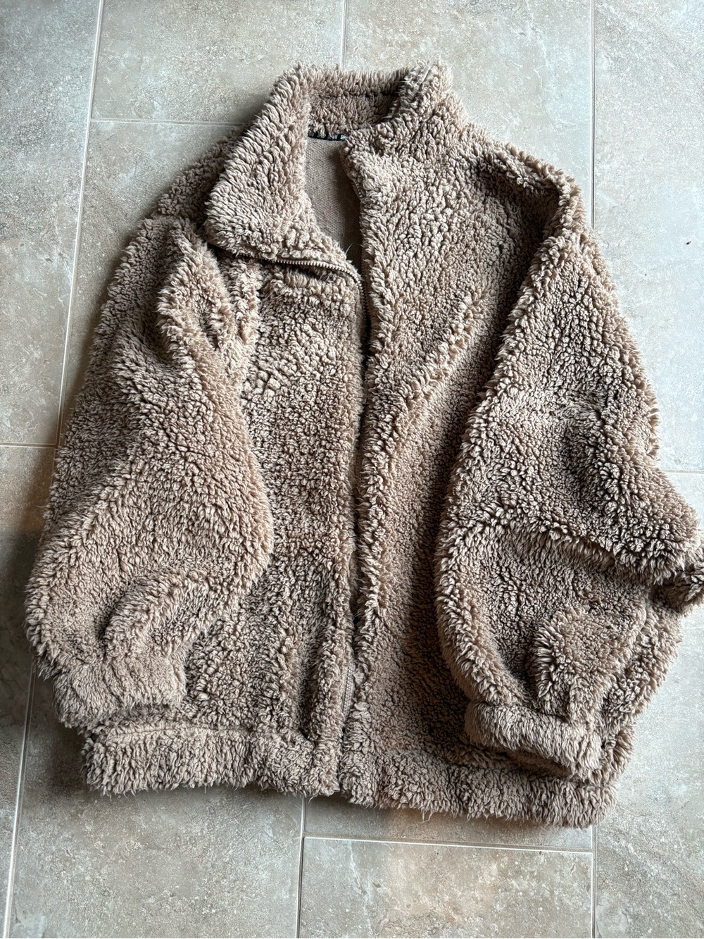 Sommer Ray Plush Teddy Jacket in Light Brown